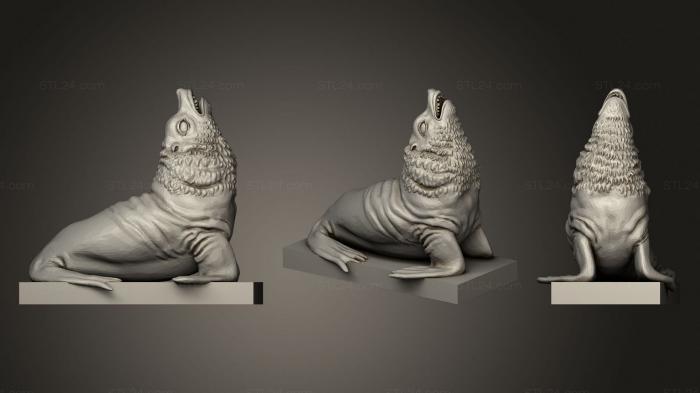 Figurines lions tigers sphinxes (Sea Lion, STKL_0373) 3D models for cnc